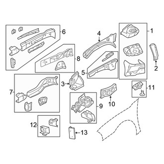 Chrysler OE - Fender - Structural Components & Rails (Sedan)