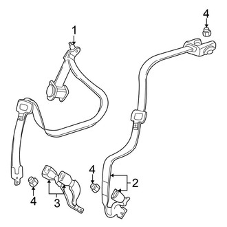 Chrysler OE - Restraint Systems - Rear Seat Belts (Sedan)