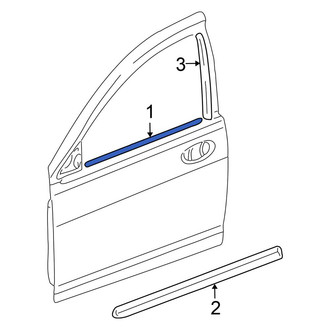 Chrysler OE - Front Left Door Window Belt Weatherstrip