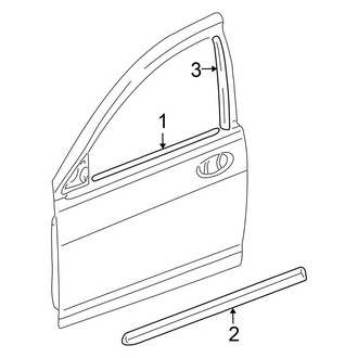 Chrysler OE - Front Door - Exterior Trim (Sedan JR Body Code)