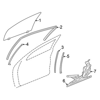 Chrysler OE - Front Door - Glass & Hardware (Sedan JR Body Code)