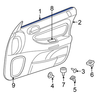 Chrysler OE - Front Right Door Window Belt Weatherstrip