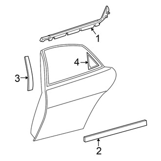 Chrysler OE - Rear Door - Exterior Trim (Sedan JR Body Code)