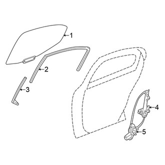 Chrysler OE - Rear Door - Glass & Hardware (Sedan JR Body Code)