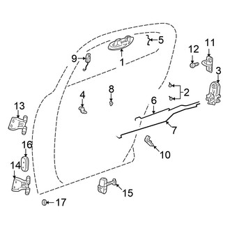 Chrysler OE - Rear Door - Lock & Hardware (Sedan JR Body Code)