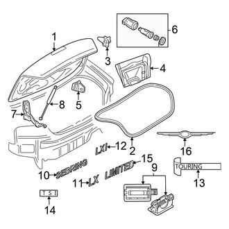Chrysler OE - Trunk Lid - Exterior Trim (Sedan JR Body Code)