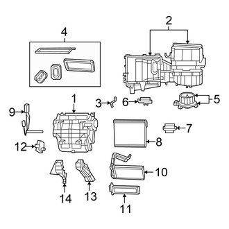 Chrysler OE - Air Conditioner & Heater - Evaporator & Heater Components (Sedan)