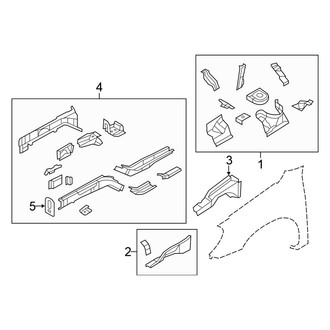 Chrysler OE - Fender - Structural Components & Rails (Sedan)