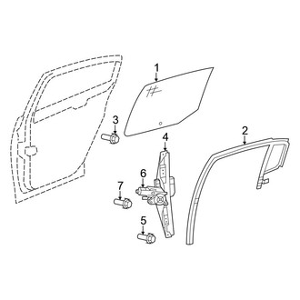 Chrysler OE - Rear Door - Glass & Hardware (Sedan)