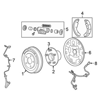 Chrysler OE - Rear Suspension - Brake Components (Sedan Rear Drum Brakes)
