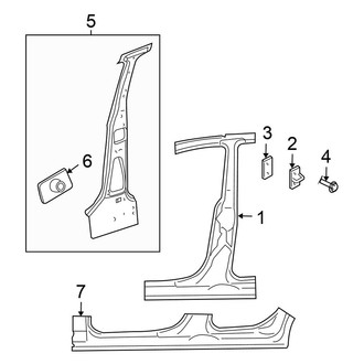 Chrysler OE - Pillars, Rocker & Floor - Center Pillar & Rocker (To 2/1/01)