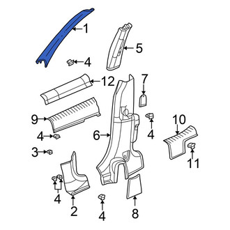 Chrysler OE - Left Body A-Pillar Trim Panel