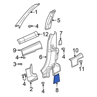 Chrysler OE - Front Left Body B-Pillar Trim Panel Insert