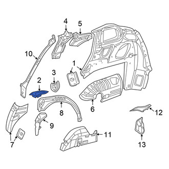 Chrysler OE - Left Inner Quarter Panel Reinforcement