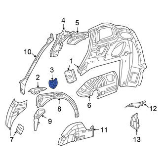 Chrysler OE - Left Inner Quarter Panel Reinforcement