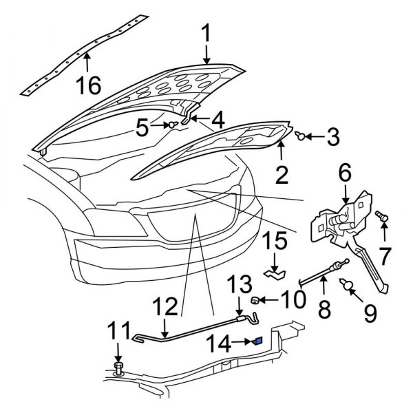 Chrysler OE 5027550AC - Hood Prop Rod Clip