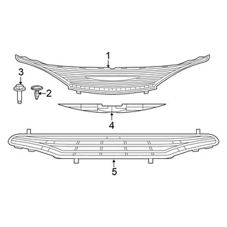 Chrysler OE - Front Bumper & Grille - Grille & Components (W/O Fog Lamps)