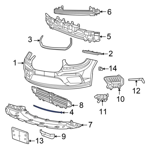 Chrysler OE 6WF33XXXAA - Front Bumper Cover Spacer Panel