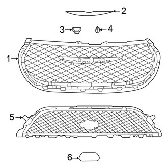 Chrysler OE - Front Bumper & Grille - Grille & Components (With Fog Lamps)