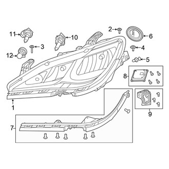 Chrysler OE - Front Lamps - Headlamp Components (Quad Halogen)