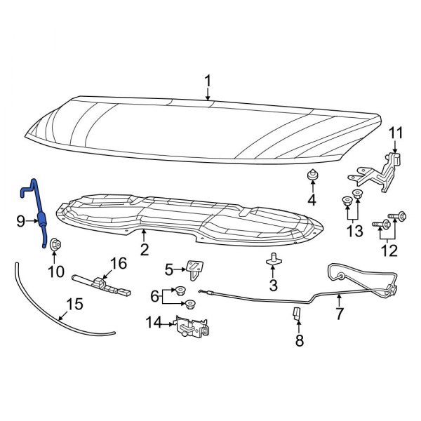 Hood & Trunk Prop Rod