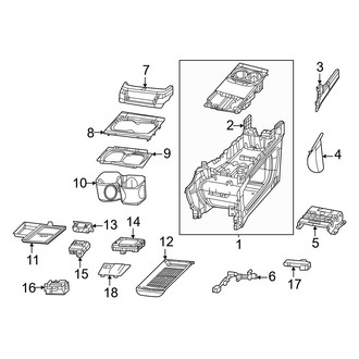 Chrysler OE - Center Console (Code CVM, Console Base, With Trim)