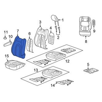 Chrysler OE - Front Right Seat Back Cushion Cover