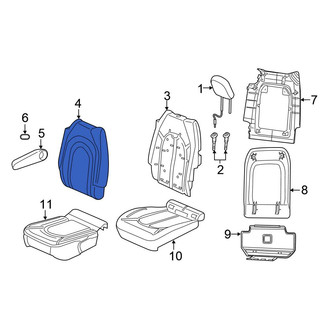 Chrysler OE - Center Left Seat Back Cushion Cover