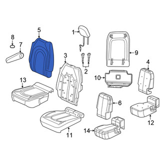 Chrysler OE - Center Right Seat Back Cushion Cover