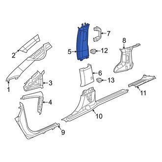 Chrysler OE - Left Upper Door Pillar Post Trim Set