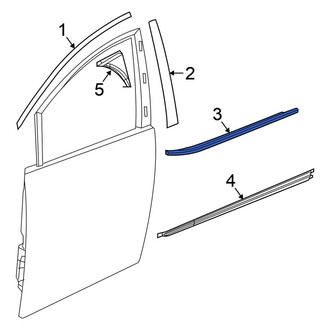 Chrysler OE - Front Left Outer Door Belt Molding