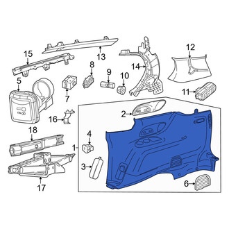 Chrysler OE - Rear Right Interior Quarter Panel Trim Panel