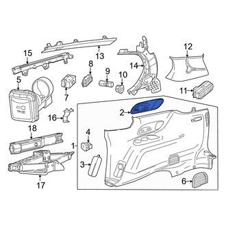 Chrysler OE - Rear Right Interior Quarter Panel Trim Panel Insert