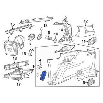 Chrysler OE - Rear Right Interior Quarter Panel Trim Panel Access Cover