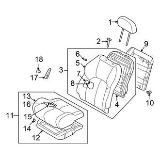 Chrysler OE - Seats & Tracks - Front Seat Components (Base Coupe)