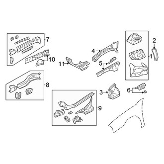 Chrysler OE - Fender - Structural Components & Rails (Convertible)