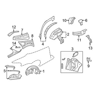 Chrysler OE - Quarter Panel - Inner Structure (Convertible)
