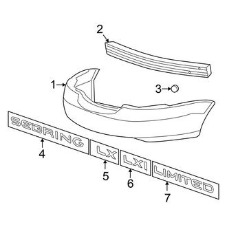 Chrysler OE - Rear Bumper - Bumper & Components (Convertible G / U Engine VIN Character)