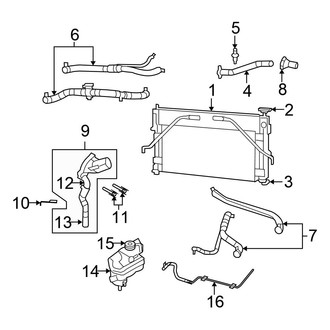 Chrysler OE - Cooling - Radiator & Components (Convertible 3.5L)