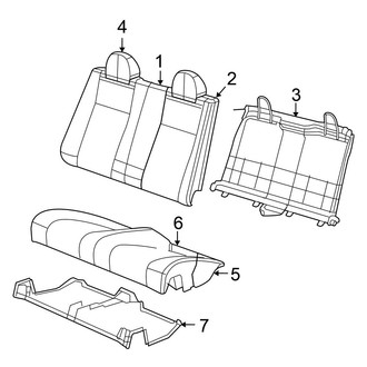 Chrysler OE - Seats & Tracks - Rear Seat Components (Premium Cloth Seat (C7)), (Convertible)
