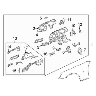 Chrysler OE - Fender - Structural Components & Rails (Passenger Side)