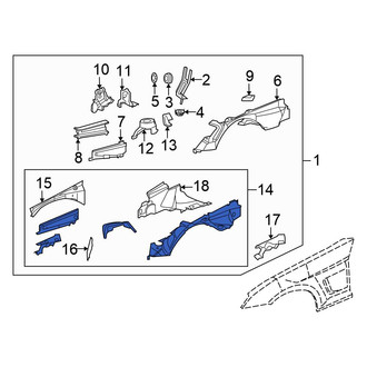 Chrysler OE - Front Left Fender Apron Assembly