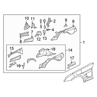 Chrysler OE - Front Right Fender Apron Assembly