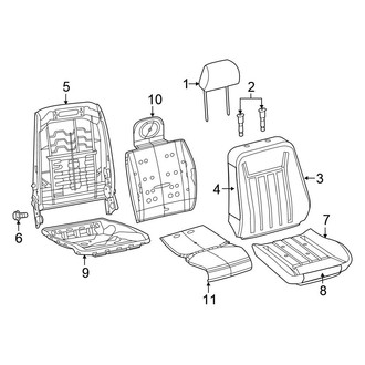 Chrysler OE - Seats & Tracks - Front Seat Components (Nappa Leather, W/O Diamond Pattern, With Vented)