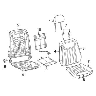 Chrysler OE - Seats & Tracks - Front Seat Components (Nappa Leather, W/O Vented, With Sport Seat)