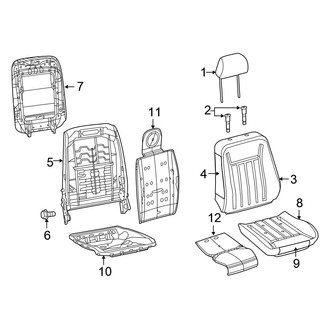 Chrysler OE - Seats & Tracks - Front Seat Components (Nappa Leather, With Perforated Inserts, With Vented)