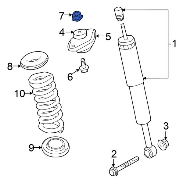 Suspension Shock Absorber Nut