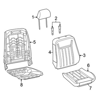 Chrysler OE - Seats & Tracks - Front Seat Components (Nappa Leather, With Diamond Pattern, With Vented)