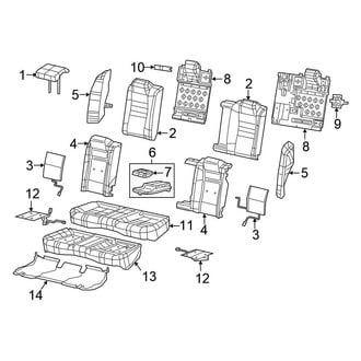 Chrysler OE - Seats & Tracks - Rear Seat Components (Nappa Leather, W/O Front Vented, With Sport Seat)