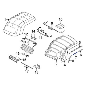 Chrysler OE - Center Left Convertible Top Seal